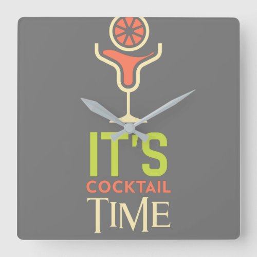 Its Cocktail Time Bar Wall Clock