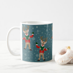 14 oz Santa's Elves Mug Rudolph Reindeer