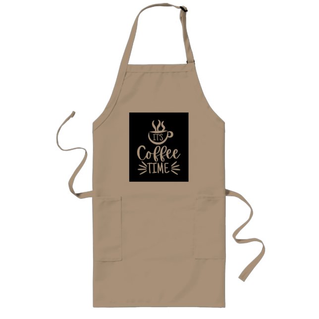 It's Coffee Time T-Shirt Long Apron (Front)