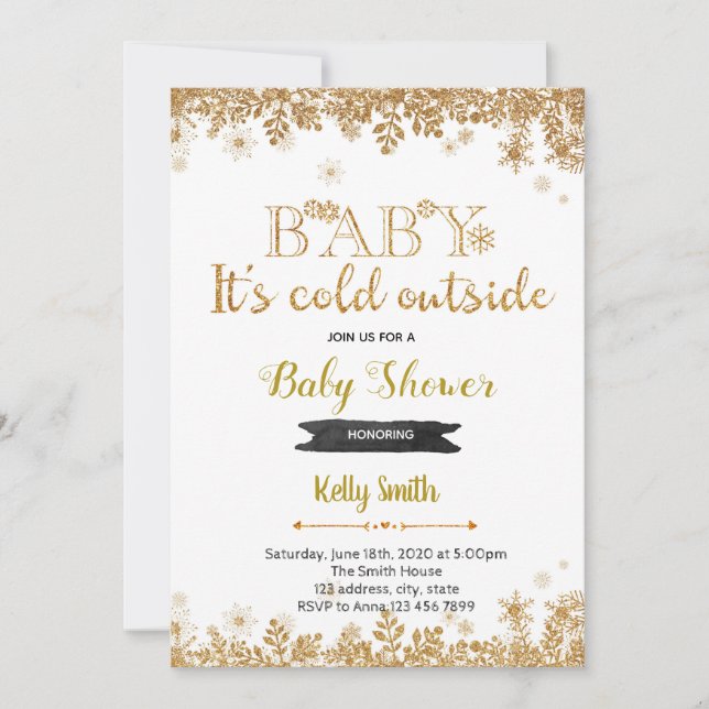 Its cold outside baby shower invitation (Front)