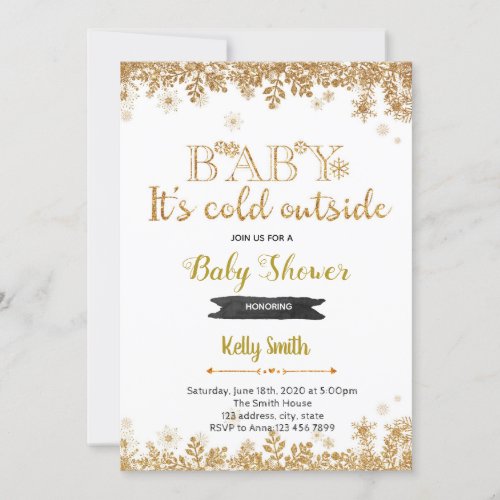 Its cold outside baby shower invitation