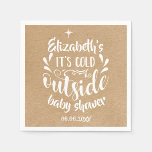 Its Cold Outside Baby Shower/Sprinkle Rustic Kraft Napkins