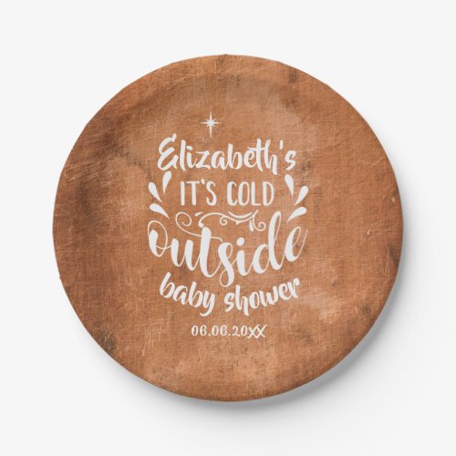 Its Cold Outside Baby Shower  Sprinkle Rustic Paper Plates