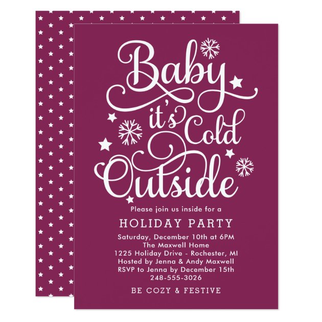 It's Cold Outside | Berry Holiday Party Invitation