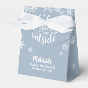 It's Cold Outside Boy Blue Winter Baby Shower Favor Boxes