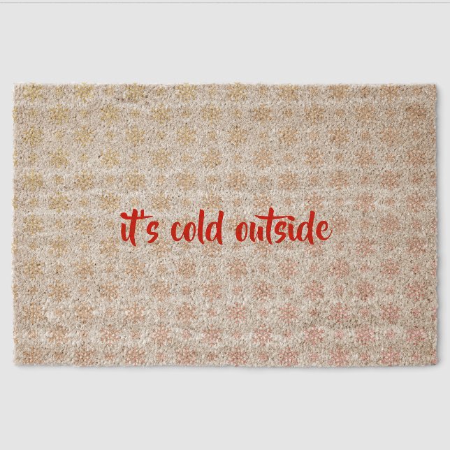 It's Cold Outside Christmas Coir Door Mat (Front)