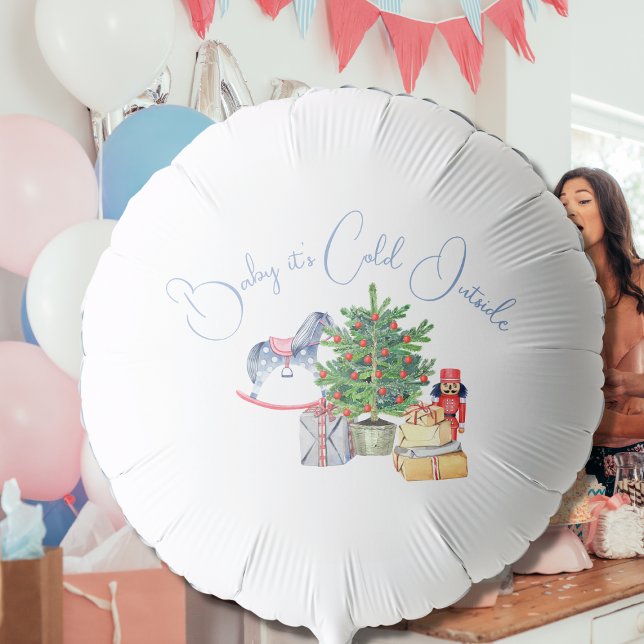 It's Cold Outside Christmas Tree Boy Baby Shower Balloon (Creator Uploaded)
