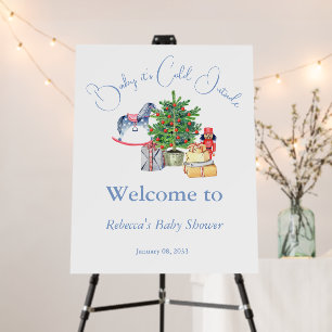 It's Cold Outside Christmas Tree Boy Baby Shower Foam Board