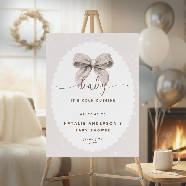 It's Cold Outside Coquette Baby Shower Welcome Foam Board (It's Cold Outside Coquette Baby Shower Welcome Foam Board )