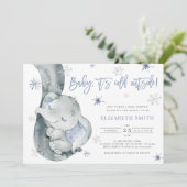 It's Cold Outside Elephant Winter Boy Baby Shower Invitation (Standing Front)