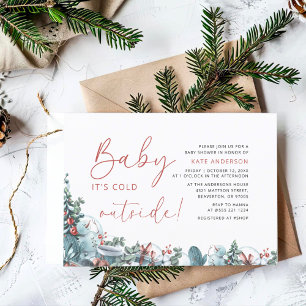 Its Cold Outside Hand-written Winter Baby Shower Invitation