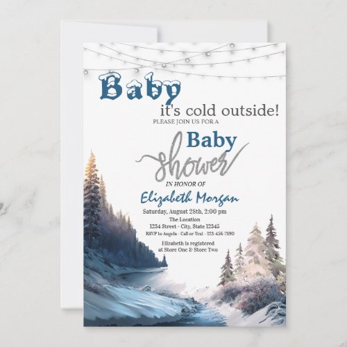 Its Cold Outside LandscapeNature Baby Shower  Invitation