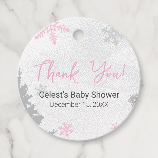 It's Cold Outside Pink Favor Tag (Front)