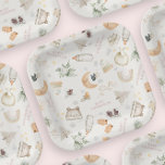 It's Cold Outside Pink Girl Winter Baby Shower Paper Plates<br><div class="desc">An adorable baby shower paper plate for the winter season in muted colors with a touch of pink. Featuring baby accessories, toys and winter element illustrations. Design to match my "baby it's cold outside theme" If you need pieces that are not in the collection please let me know (Maria). Happy...</div>