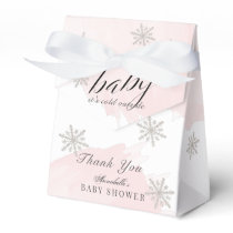 It's Cold Outside Pink Watercolor Baby Shower Favor Boxes