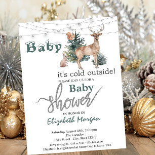 It's Cold Outside Reindeer Baby Shower Invitation