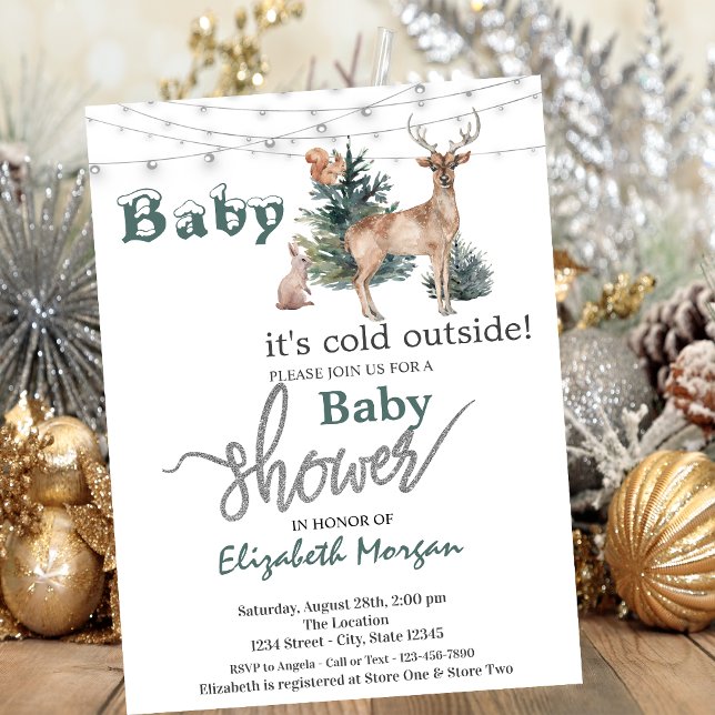 It's Cold Outside Reindeer Baby Shower  Invitation (Creator Uploaded)