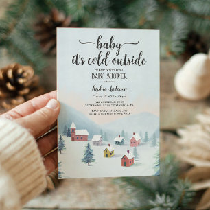It's Cold Outside Village Winter Baby Shower Invitation
