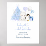 It&#39;s Cold Outside Watercolor Winter Baby Shower Poster
