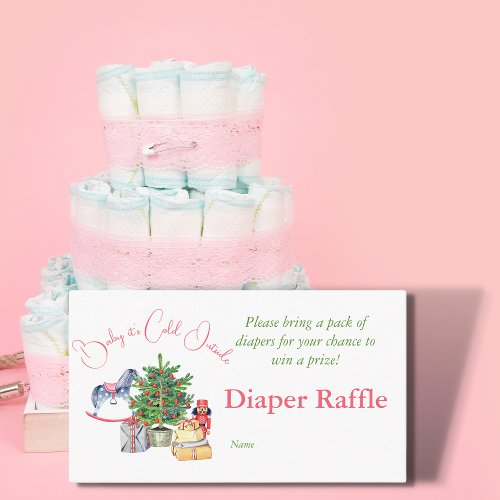 Its Cold Outside Winter Baby Shower Diaper Raffle Business Card