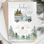 Its Cold Outside Winter Forest Animals Baby Shower Invitation<br><div class="desc">EDITABLE Its Cold Outside Winter Forest Animals Baby Shower Invitation
Elegant Green Truck Wild Animals Pine Tree Forest Baby Shower Party</div>