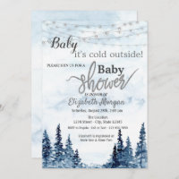 It's Cold Outside Winter Forest Baby Shower Invitation