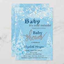 It's Cold Outside Winter Forest Baby Shower Invitation