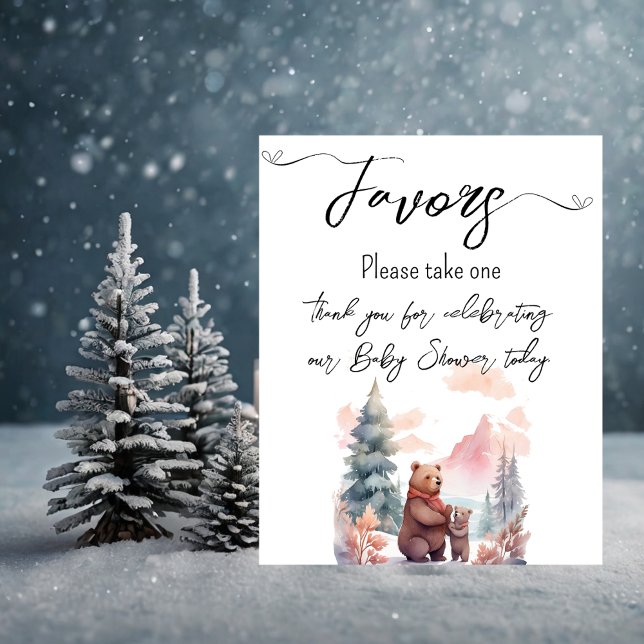 Its Cold Outside Winter Forest Bears Baby  Favors Poster (Creator Uploaded)