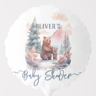 Its Cold Outside Winter Forest Bears Baby Shower Balloon