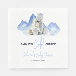 It's Cold Outside Winter Polar Bear Baby Shower Napkins