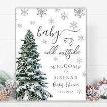 It's Cold Outside Winter Tree Baby Shower Welcome Foam Board