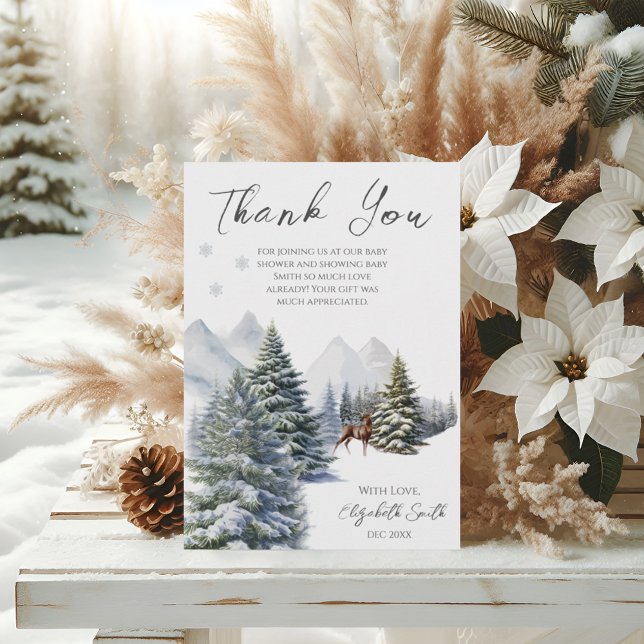 It's Cold Outside Winter Wonderland Gender Neutral Thank You Card (Creator Uploaded)