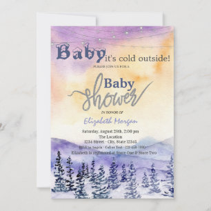 It's Cold Outside Winter Wonderland Violet  Invitation