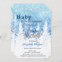 It's Cold Outside  Wonderland Forest Baby Shower Invitation