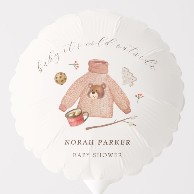 It's Cold Winter Camping Clothes Baby Shower  Balloon (Front)