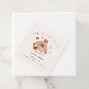 It's Cold Winter Camping Clothes Baby Shower Favor Tags