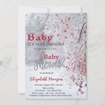 It's Cold Winter Wonderland Snow Baby Shower Invitation