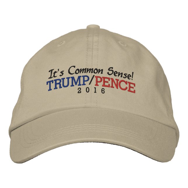 It's Common Sense Trump Pence 2016 Embroidered Baseball Cap (Front)