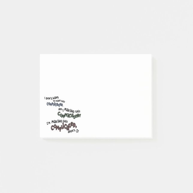 It's Complicated funny overthink everything Post-it Notes (Front)