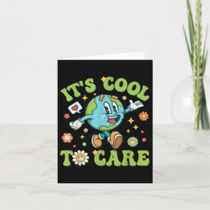 Its Cool To Care Earth Day 2024 Retro Groovy Teach Card