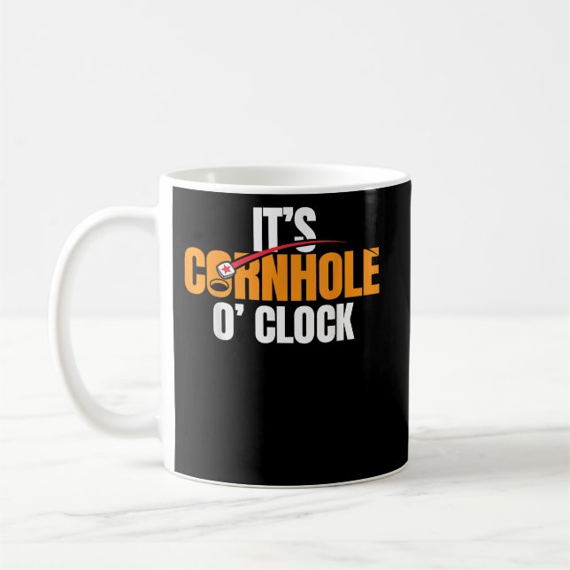 Its Cornhole O Clock Cornhole Cornhole Player Coffee Mug (Left)