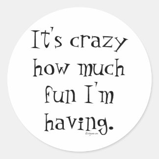 It's Crazy How Much Fun I'm Having Classic Round Sticker