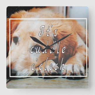 It's cuddle o'clock square wall clock