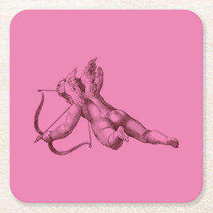 It's Cupid Romantic Square Paper Coaster