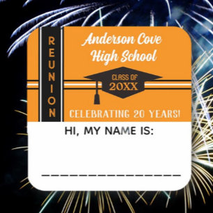 It's Customized! Class Reunion Name tag Sticker