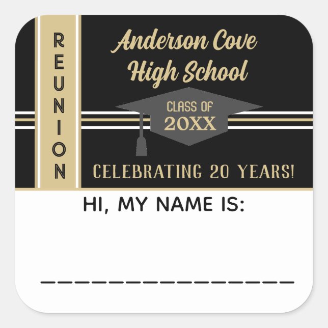 It's Customized! Class Reunion Name tag Sticker (Front)