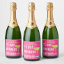 It's Day Drinking Weather Hot Pink Bachelorette Sparkling Wine Label