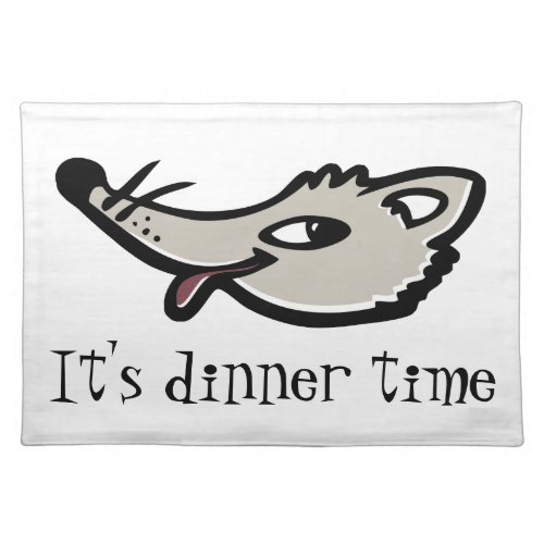 Its dinner time fox tongue out graphic placemat