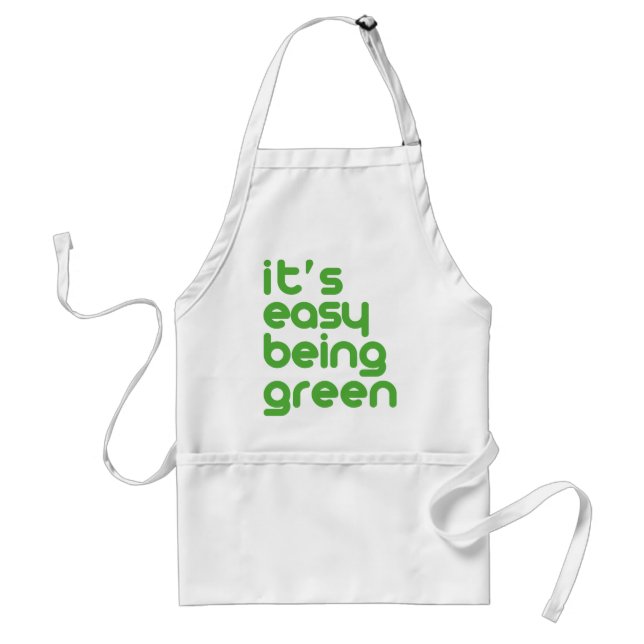 It's easy being green adult apron (Front)