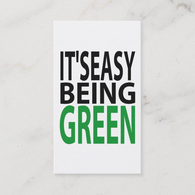 IT'S EASY BEING GREEN BUSINESS CARD (Front)